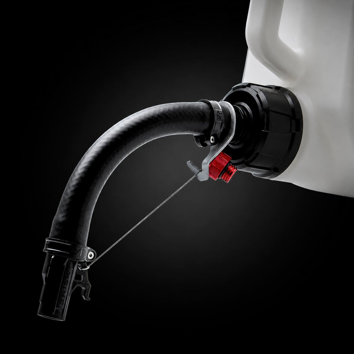 close up of a black hose bender