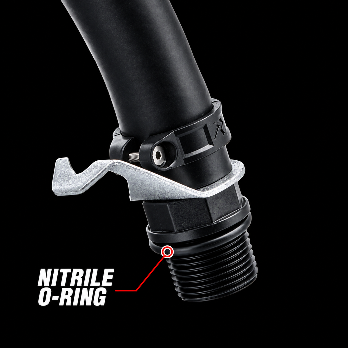 Hose Bender nitrile O-ring callout on black