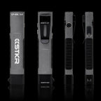 LP-EDC 5.0 Low Profile Everyday Carry "Flat" Flashlight front back and both side views on white