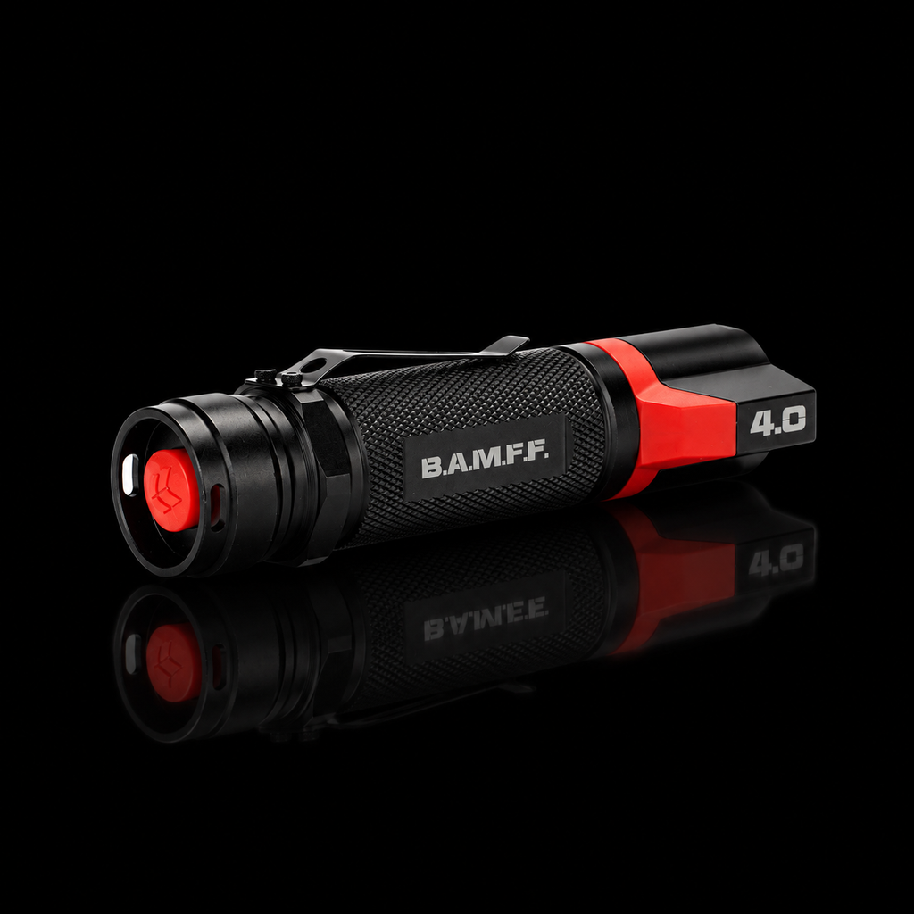 BAMFF 4.0 flashlight rear view on black
