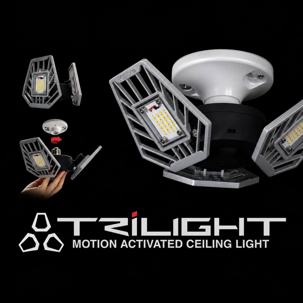 TRiLIGHT 2.0 installed in a ceiling socket with screw-in installation detail